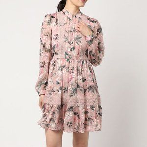 kate spade NY Botanical Silk Blend Chiffon Dress